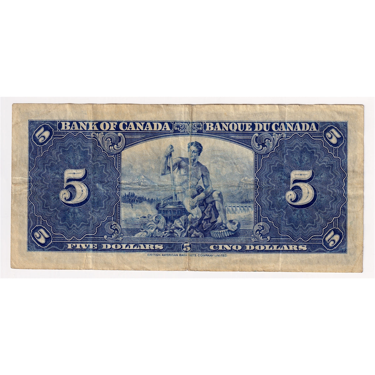 BC-23b 1937 Canada $5 Gordon-Towers, B/C, F-VF (F15)