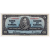 BC-23b 1937 Canada $5 Gordon-Towers, E/C, Very Fine (VF20)