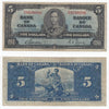 BC-23b 1937 Canada $5 Gordon-Towers, N/C, Fine (F12)