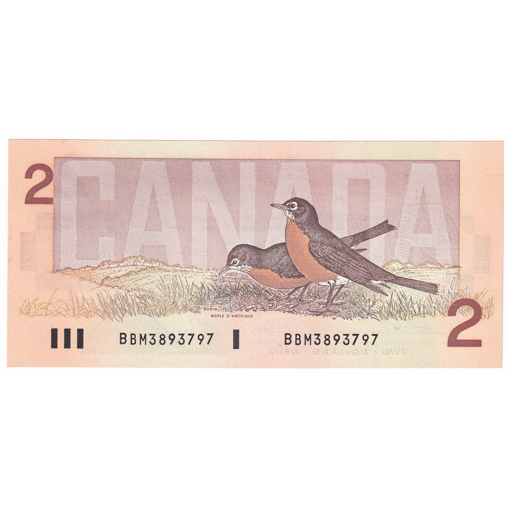 BC-55b 1986 Canada $2 Thiessen-Crow, BBM, Gem Uncirculated (GUNC65)
