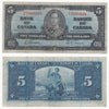 BC-23b 1937 Canada $5 Gordon-Towers, R/C, Fine (F12)