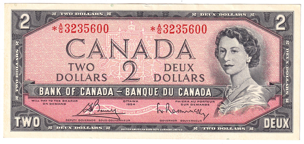 BC-38cA 1954 Canada $2 Bouey-Rasminsky, *A/G Above 3.2M, AU-UNC
