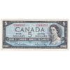 BC-39b 1954 Canada $5 Beattie-Rasminsky, O/S, Very Fine (VF20)