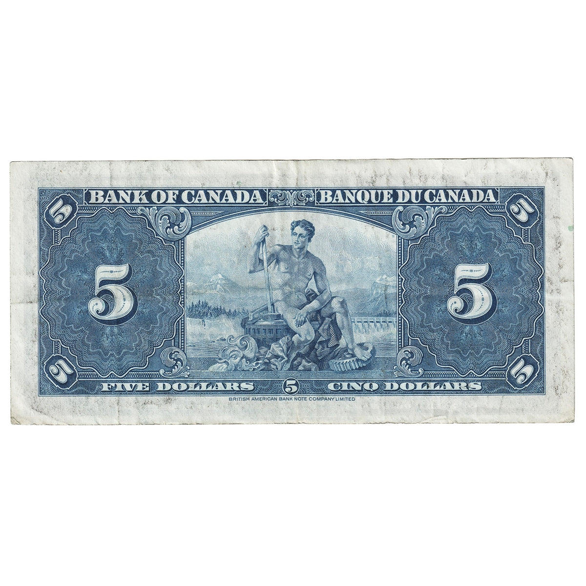 BC-23c 1937 Canada $5 Coyne-Towers, Z/C, VF-EF (VF30)