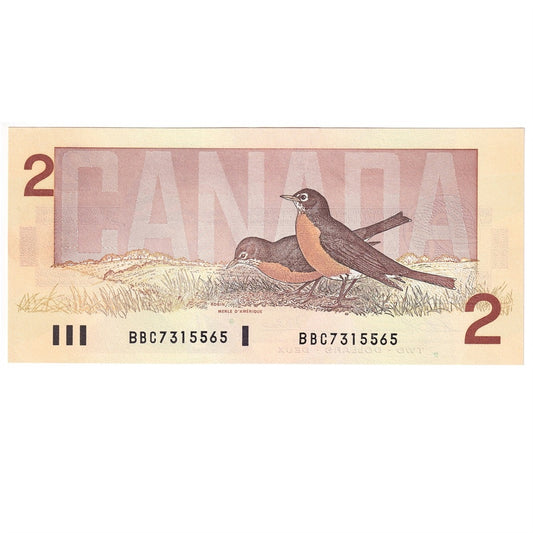 BC-55b 1986 Canada $2 Thiessen-Crow, BBC, Uncirculated (UNC60)