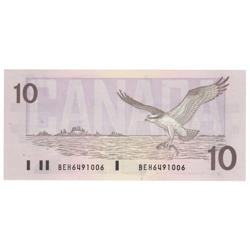 BC-57c 1989 Canada $10 Knight-Thiessen, Set Issue, BEH, Choice Uncirculated (CUNC63)