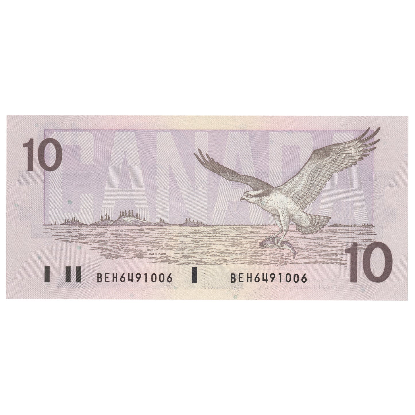 BC-57c 1989 Canada $10 Knight-Thiessen, Set Issue, BEH, Choice Uncirculated (CUNC63)