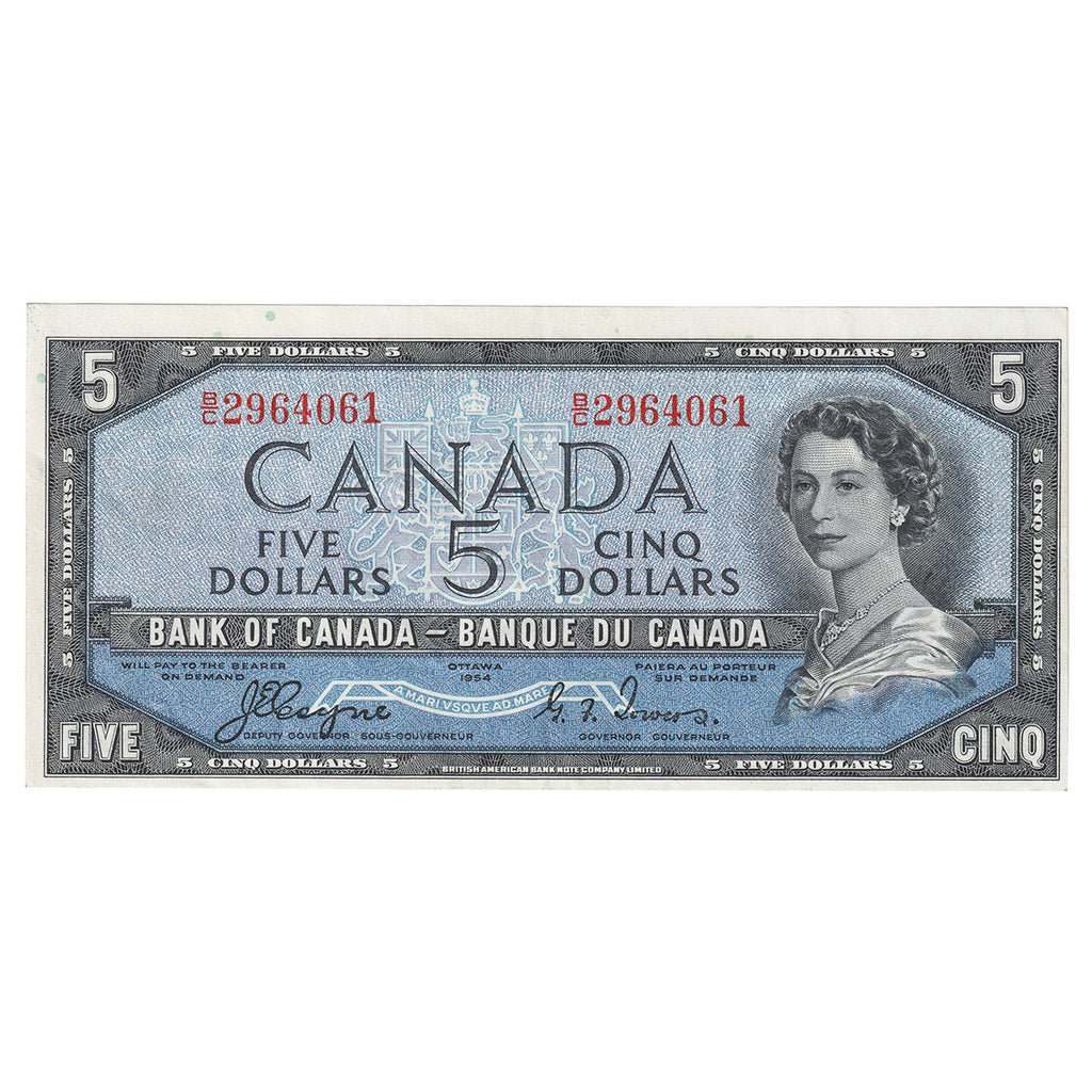 BC-31a 1954 Canada $5 Coyne-Towers, Devil's Face, B/C, VF-EF (VF30)