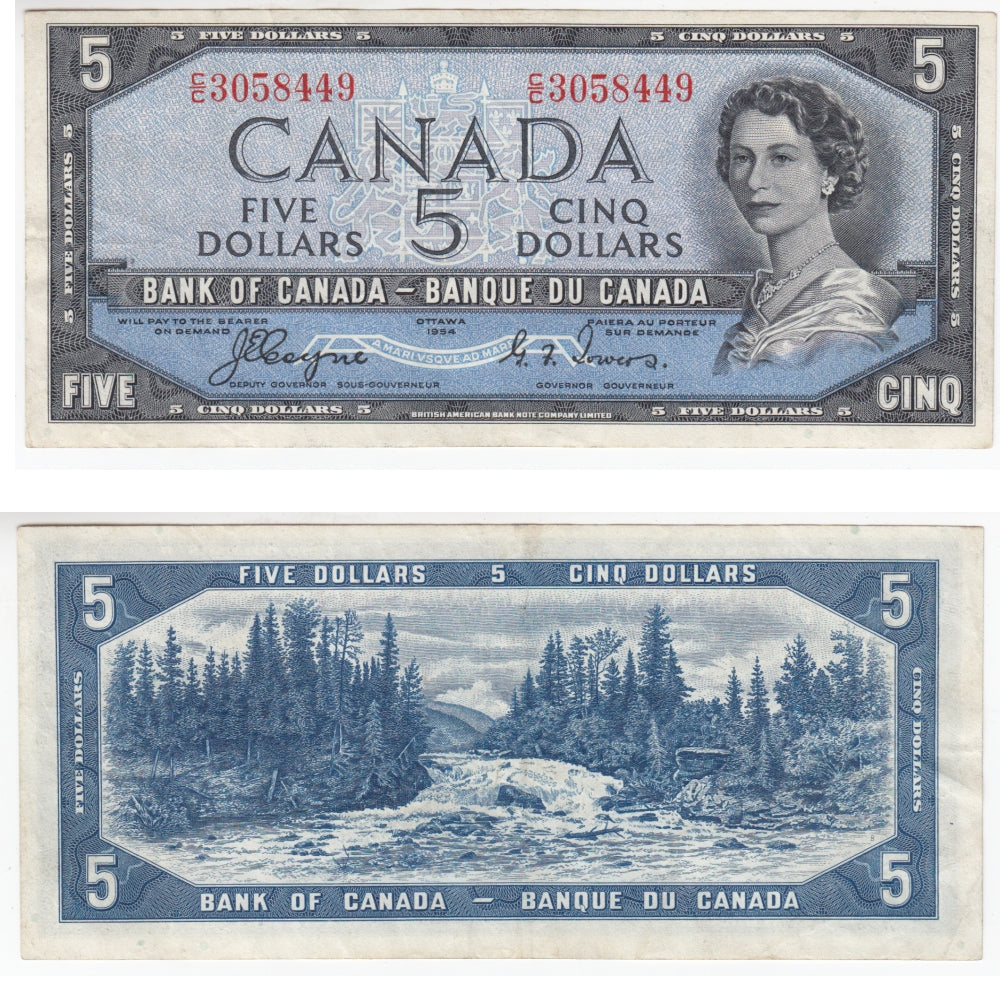 BC-31a 1954 Canada $5 Coyne-Towers, Devil's Face, C/C, Very Fine (VF20)