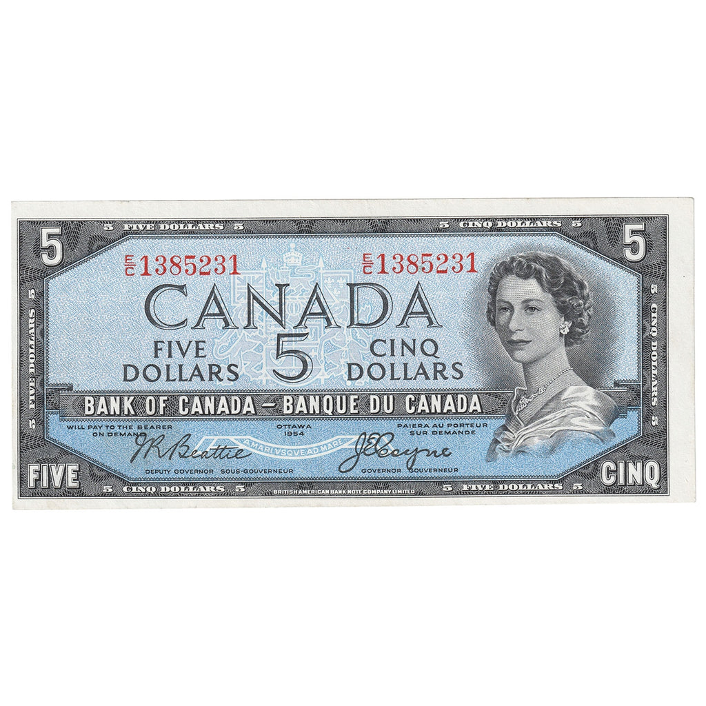 BC-31b 1954 Canada $5 Beattie-Coyne, Devil's Face, E/C, AU-UNC (AU55)