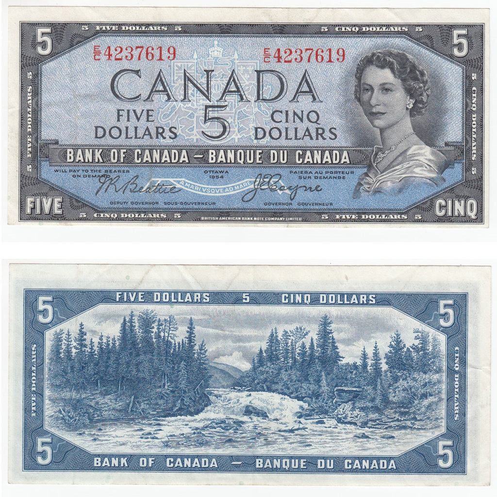 BC-31b 1954 Canada $5 Beattie-Coyne, Devil's Face, E/C, Very Fine (VF20)