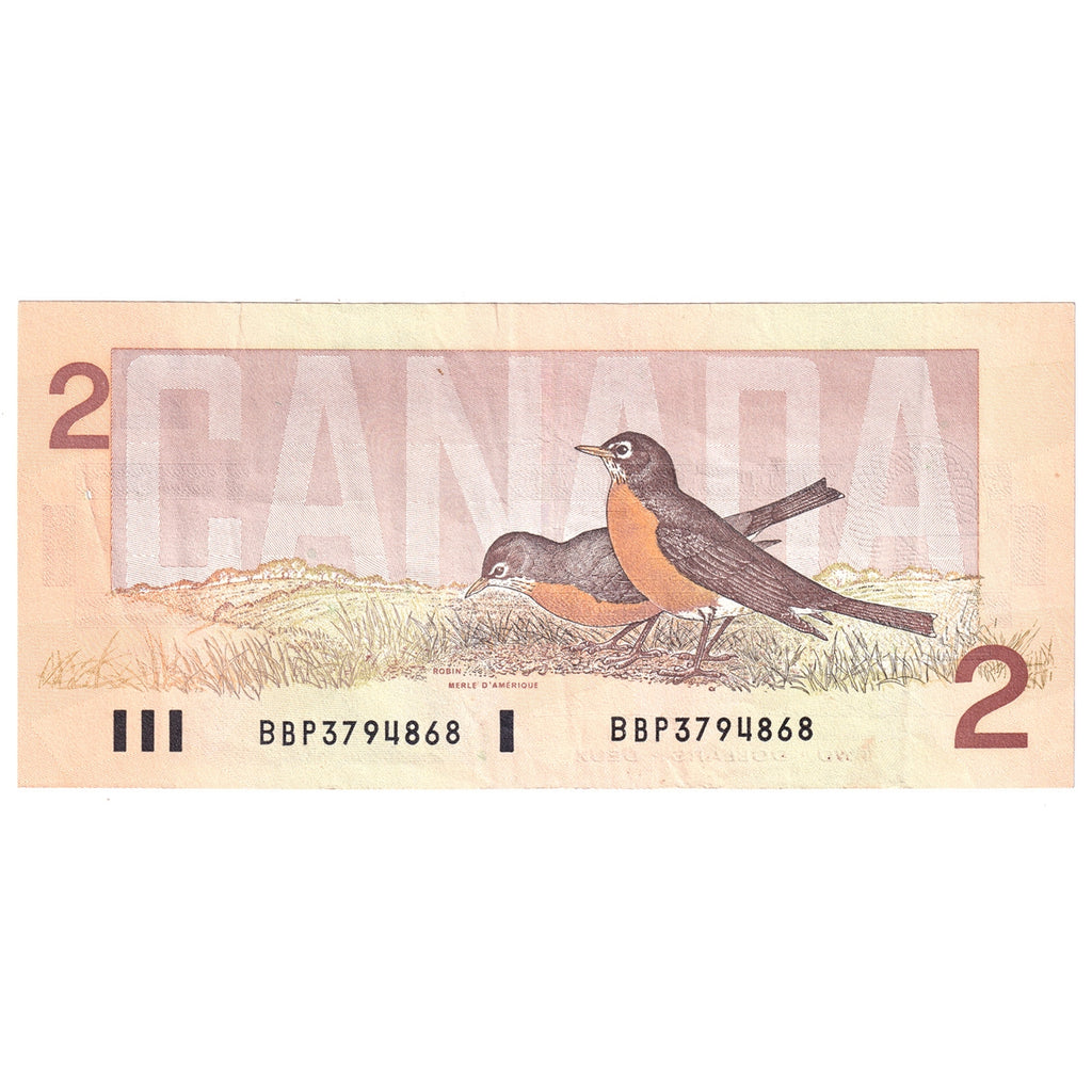 BC-55b 1986 Canada $2 Thiessen-Crow, Large BBP, Very Fine (VF20)