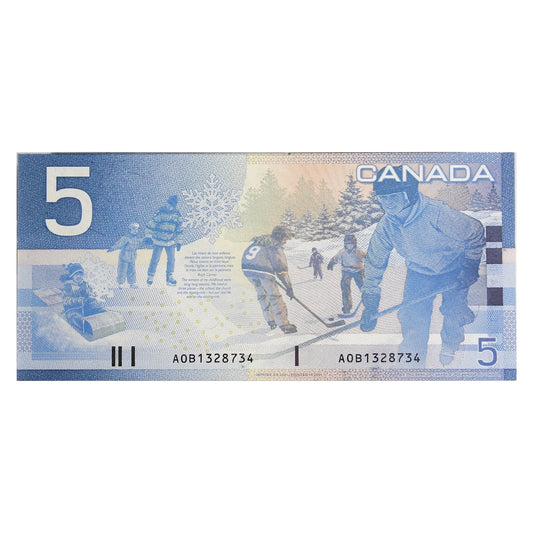 BC-62a 2001 Canada $5 Knight-Dodge, AOB, UNC
