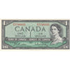 BC-37b 1954 Canada $1 Beattie-Rasminsky, W/N no FPN, Extra Fine (EF40)