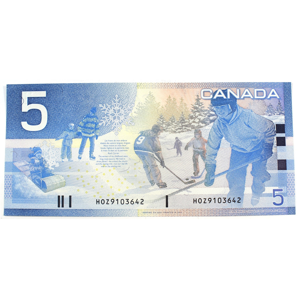BC-62b 2005 Canada $5 Jenkins-Dodge, HOZ, Uncirculated (MS60)