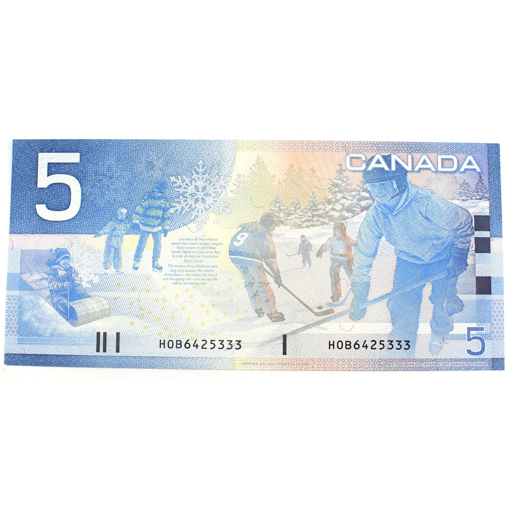 BC-62b 2004 Canada $5 Jenkins-Dodge, HOB, CIRC