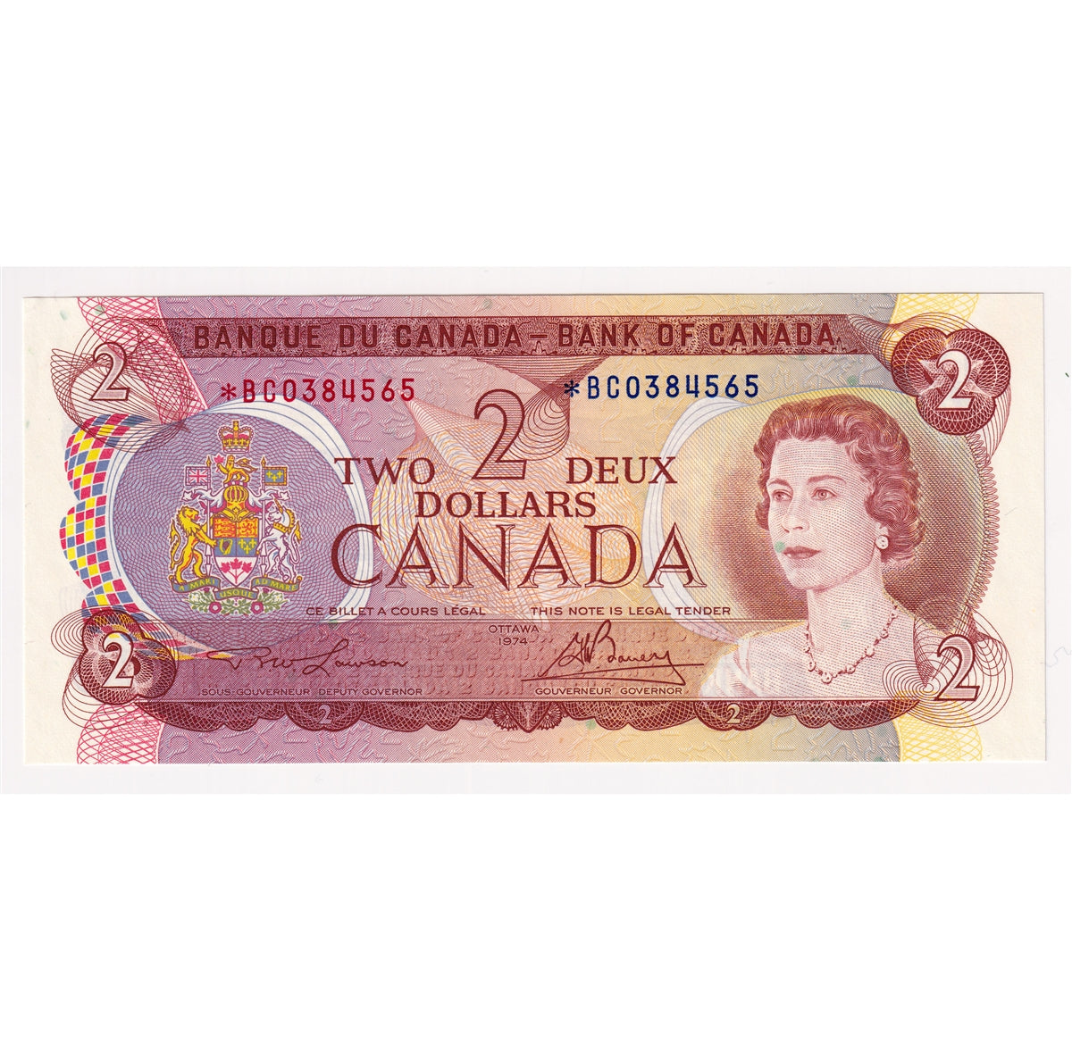 BC-47aA 1974 Canada $2 Lawson-Bouey, *BC Below 0.5M, AU-UNC (AU55)