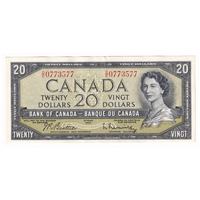 BC-41b 1954 Canada $20 Beattie-Rasminsky, U/E, EF-AU