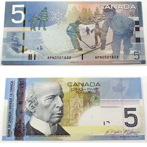 BC-67bA 2008 Canada $5 Jenkins-Carney, APN (0.501-0.502), Choice Uncirculated (CUNC63)