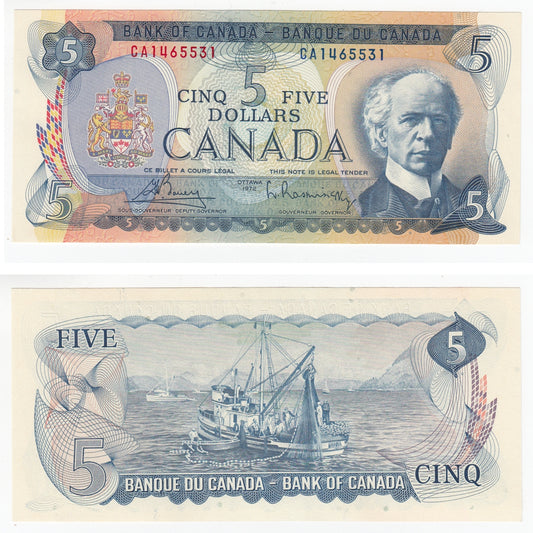 BC-48a 1972 Canada $5 Bouey-Rasminsky, CA, CUNC