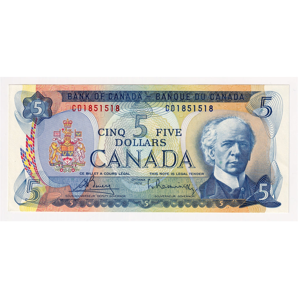 BC-48a 1972 Canada $5 Bouey-Rasminsky, CD, Uncirculated (MS60)