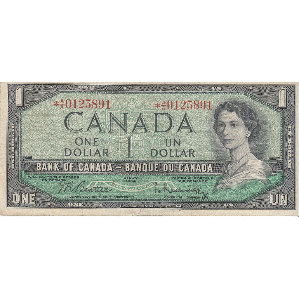 BC-37bA 1954 Canada $1 Beattie-Rasminsky, *A/A, F-VF