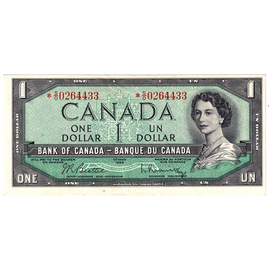 BC-37bA 1954 Canada $1 Beattie-Rasminsky, *S/O, AU