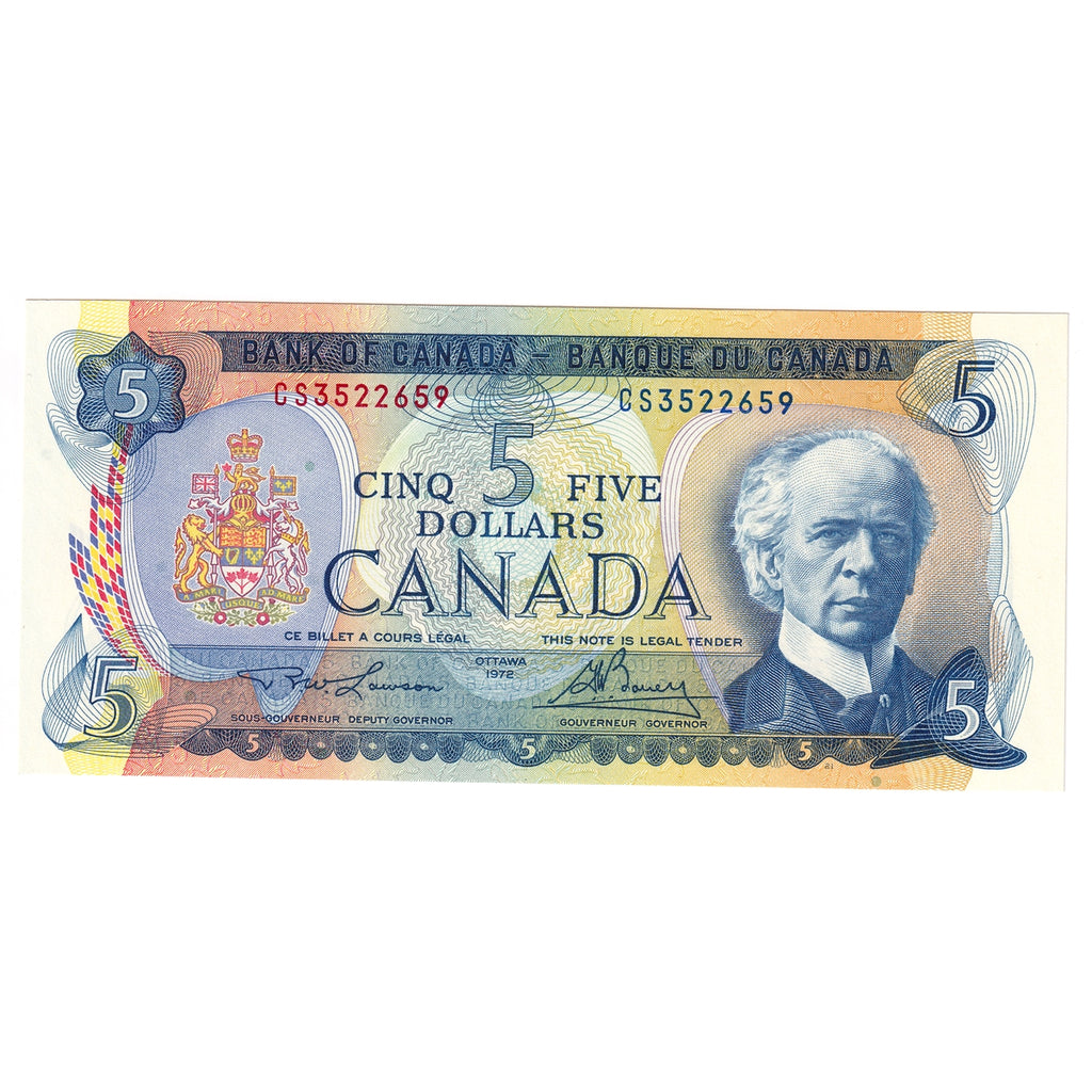 BC-48b 1972 Canada $5 Lawson-Bouey, CS, AU-UNC (AU55)