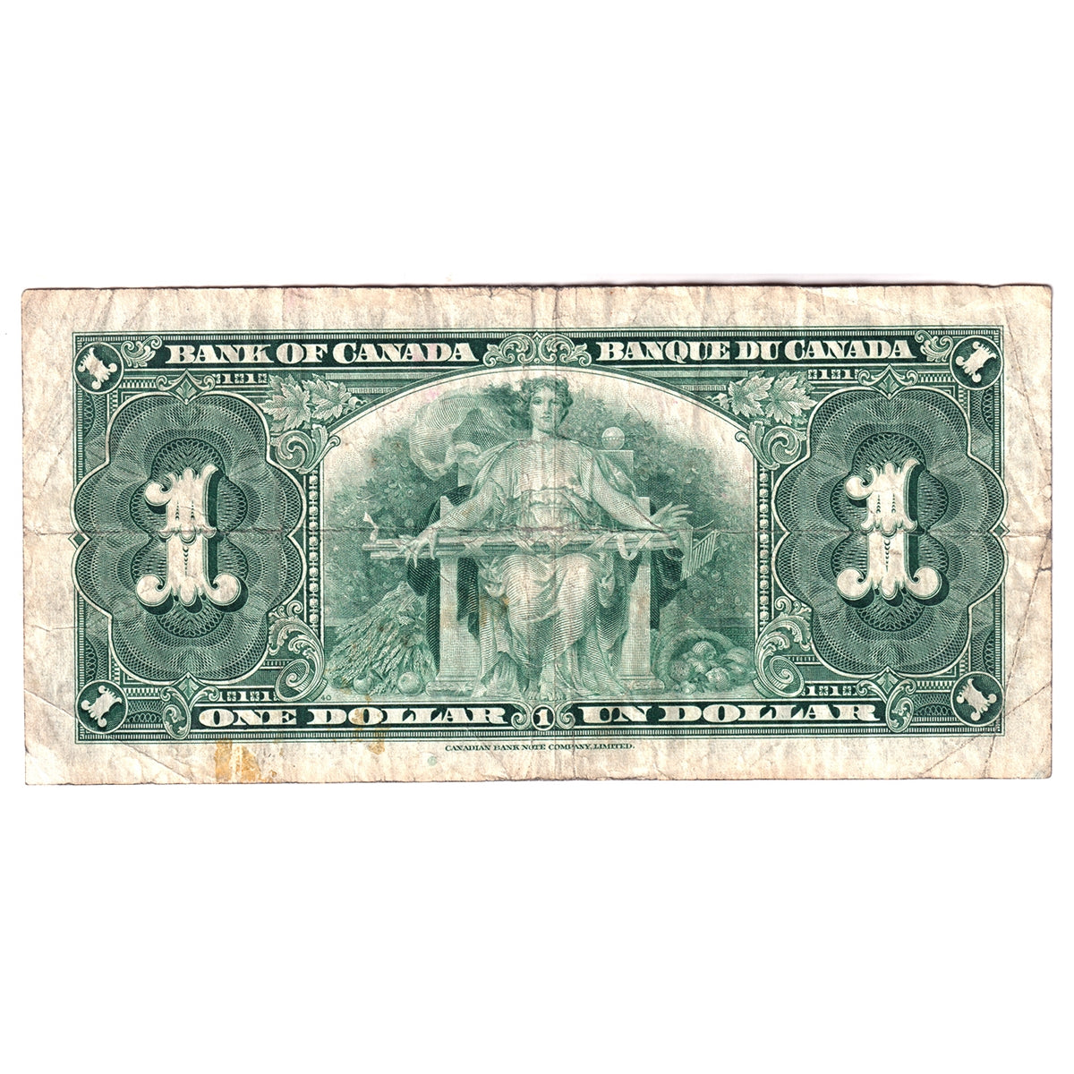 BC-21c 1937 Canada $1 Gordon-Towers, C/M, Circ