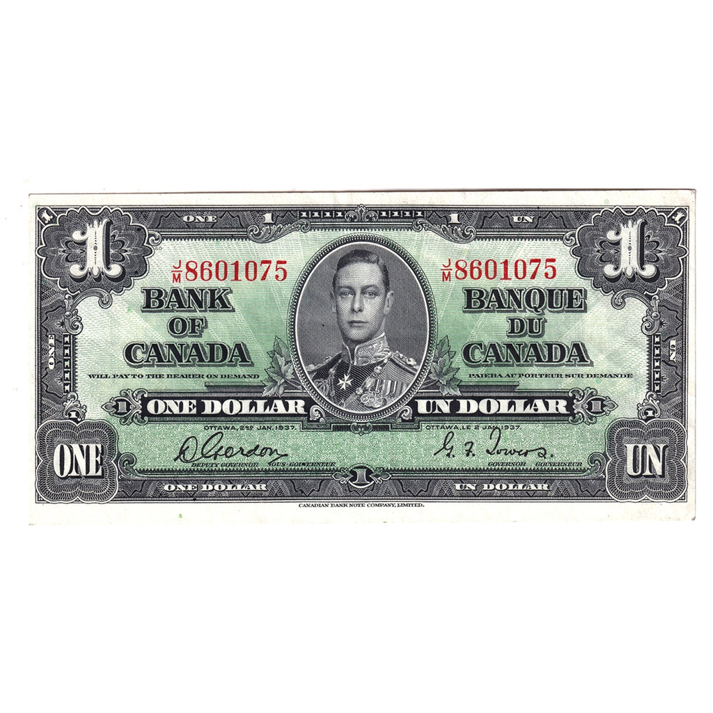 BC-21c 1937 Canada $1 Gordon-Towers, J/M, EF-AU (EF45)