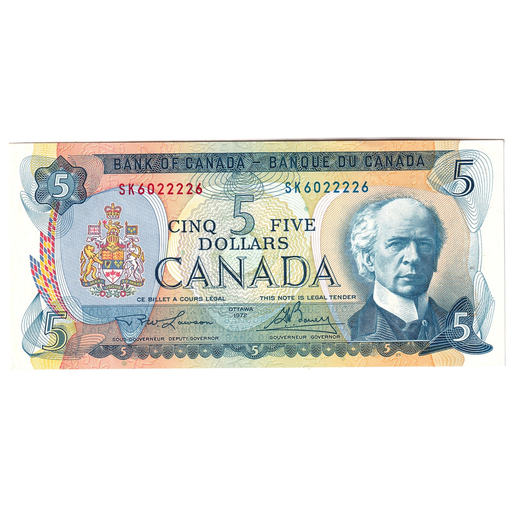 BC-48b 1972 Canada $5 Lawson-Bouey, SK, Extra Fine (EF40)