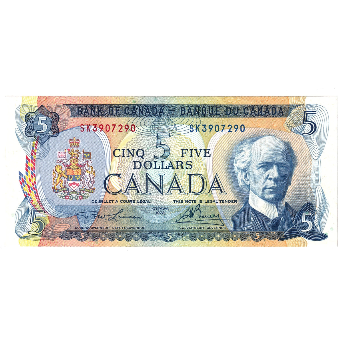 BC-48b 1972 Canada $5 Lawson-Bouey, SK, EF-AU (EF45)