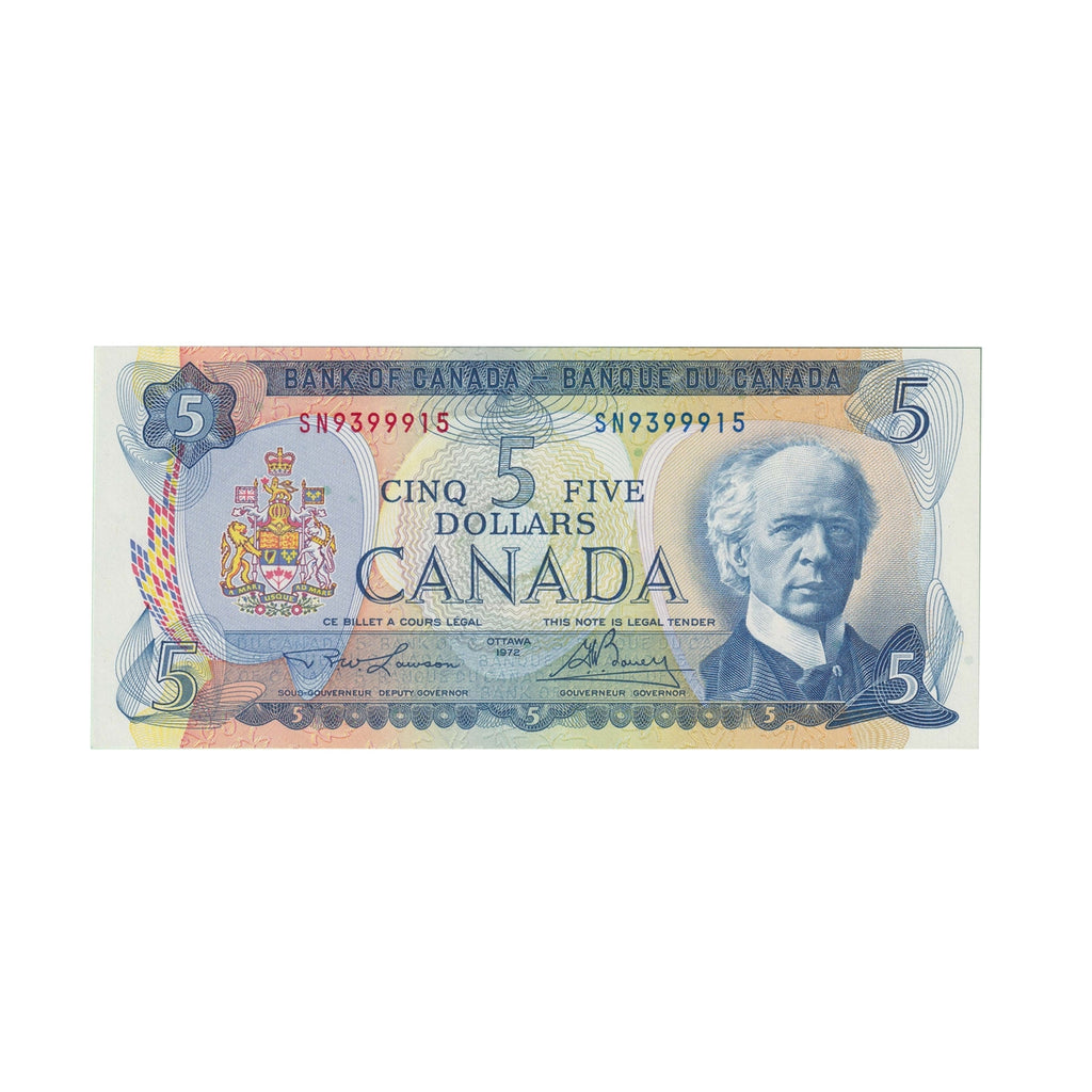 BC-48b 1972 Canada $5 Lawson-Bouey, SN, Uncirculated (MS60)