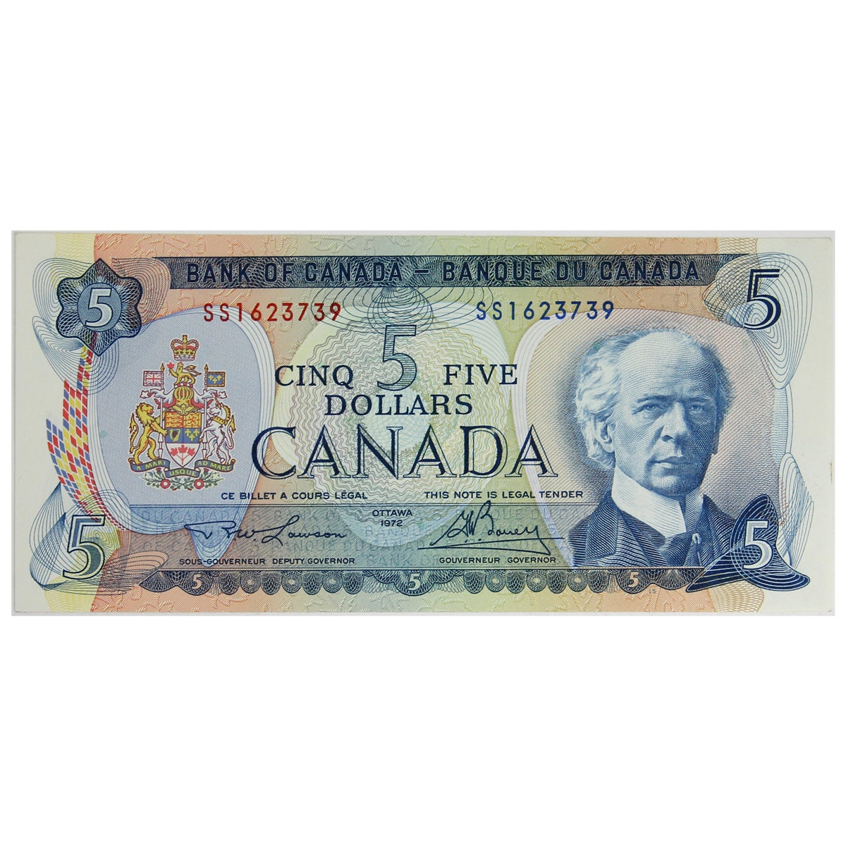 BC-48b 1972 Canada $5 Lawson-Bouey, SS, Uncirculated (MS60)