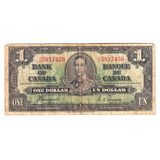 BC-21d 1937 Canada $1 Coyne-Towers, E/N, Circ