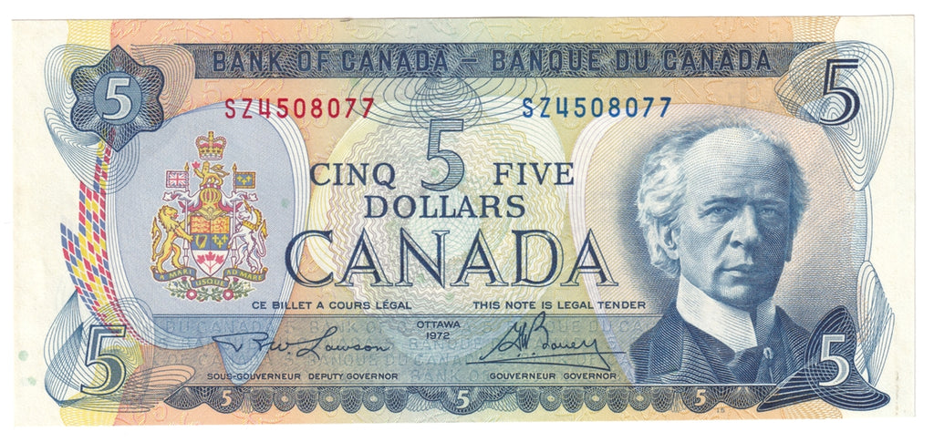 BC-48b 1972 Canada $5 Lawson-Bouey, SZ, Uncirculated (MS60)