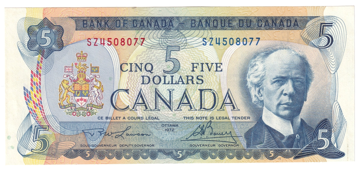 BC-48b 1972 Canada $5 Lawson-Bouey, SZ, Uncirculated (MS60)