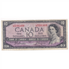 BC-40a 1954 Canada $10 Beattie-Coyne, L/D, F-VF (F15)