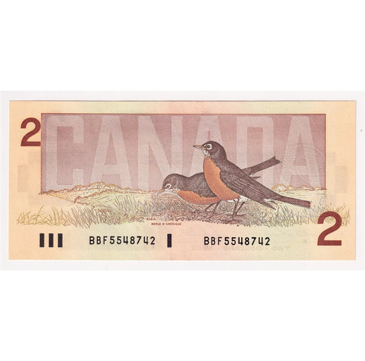 BC-55b 1986 Canada $2 Thiessen-Crow, BBF, Uncirculated (UNC60)