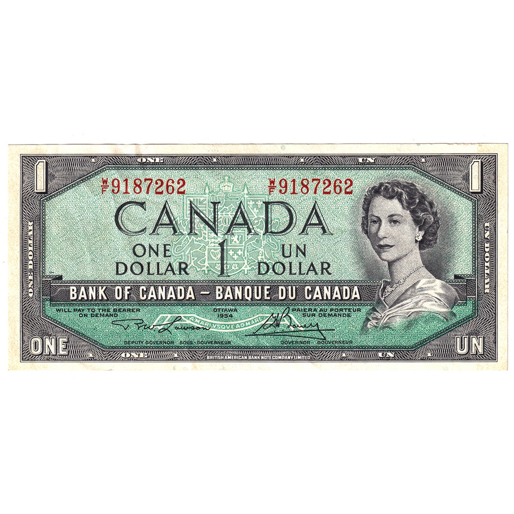 BC-37d 1954 Canada $1 Lawson-Bouey, W/F, EF-AU (EF45)
