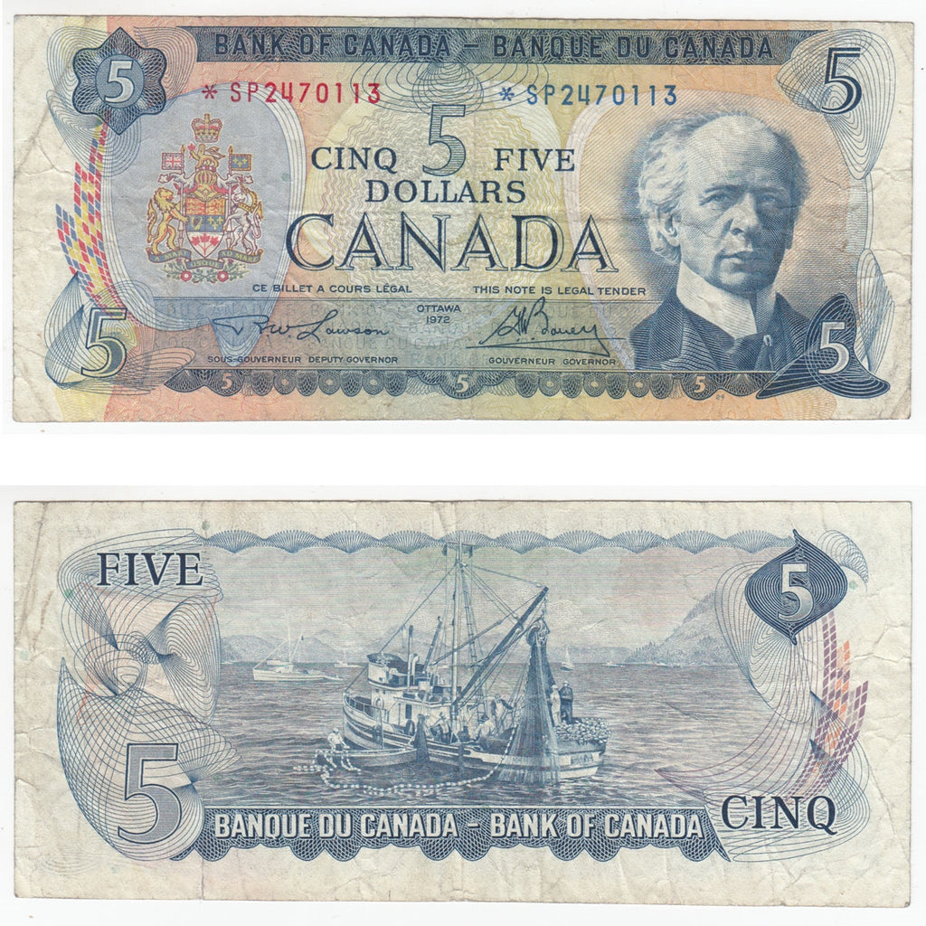 BC-48bA 1972 Canada $5 Lawson-Bouey, *SP, Fine (F12)