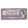 BC-40b 1954 Canada $10 Beattie-Rasminsky, P/T, AU-UNC (AU55)