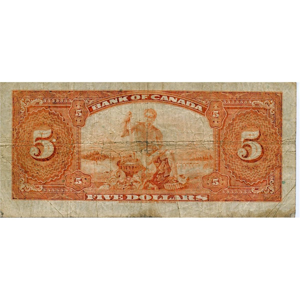 BC-5 1935 Canada $5 Osborne-Towers, English, Very Good (VG8)