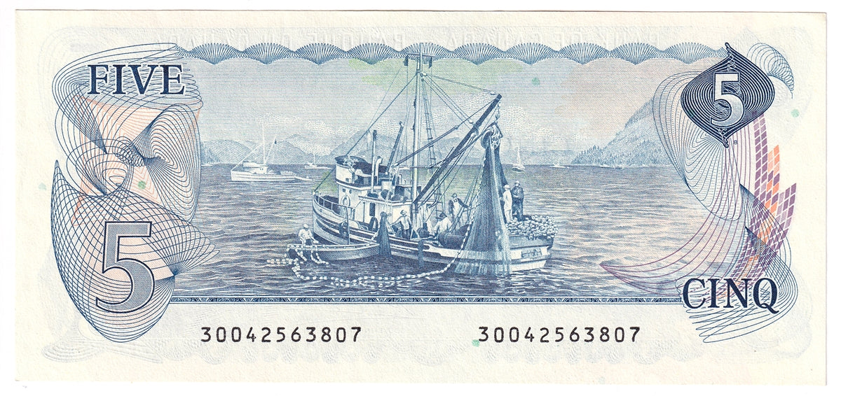 BC-53a 1979 Canada $5 Lawson-Bouey, Almost Uncirculated (AU50)