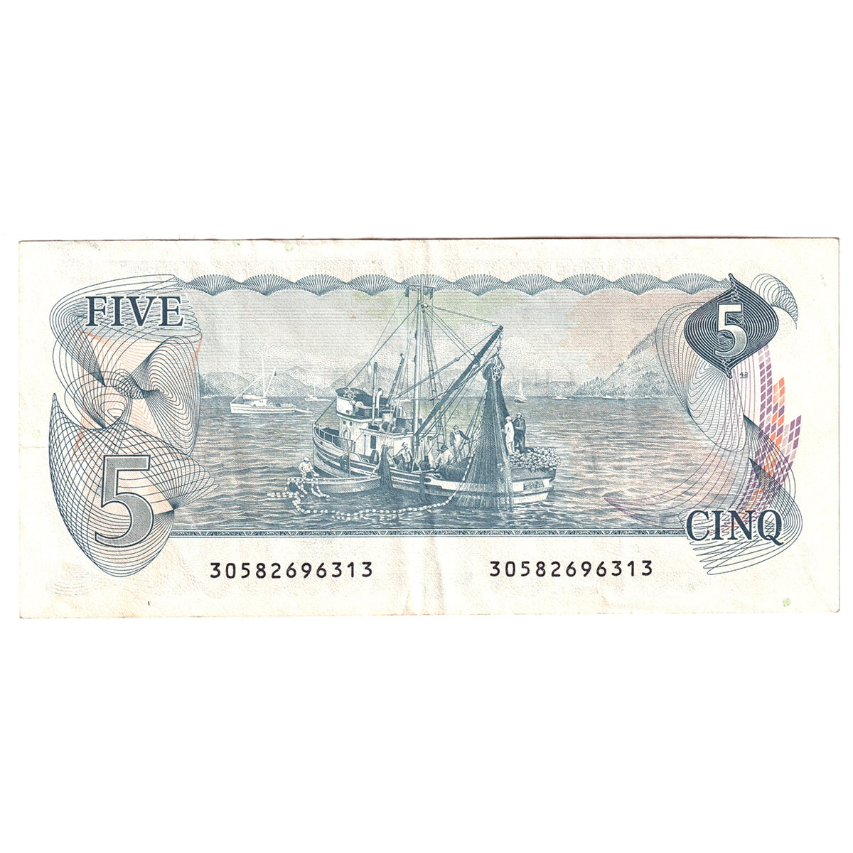 BC-53b 1979 Canada $5 Crow-Bouey, Circ
