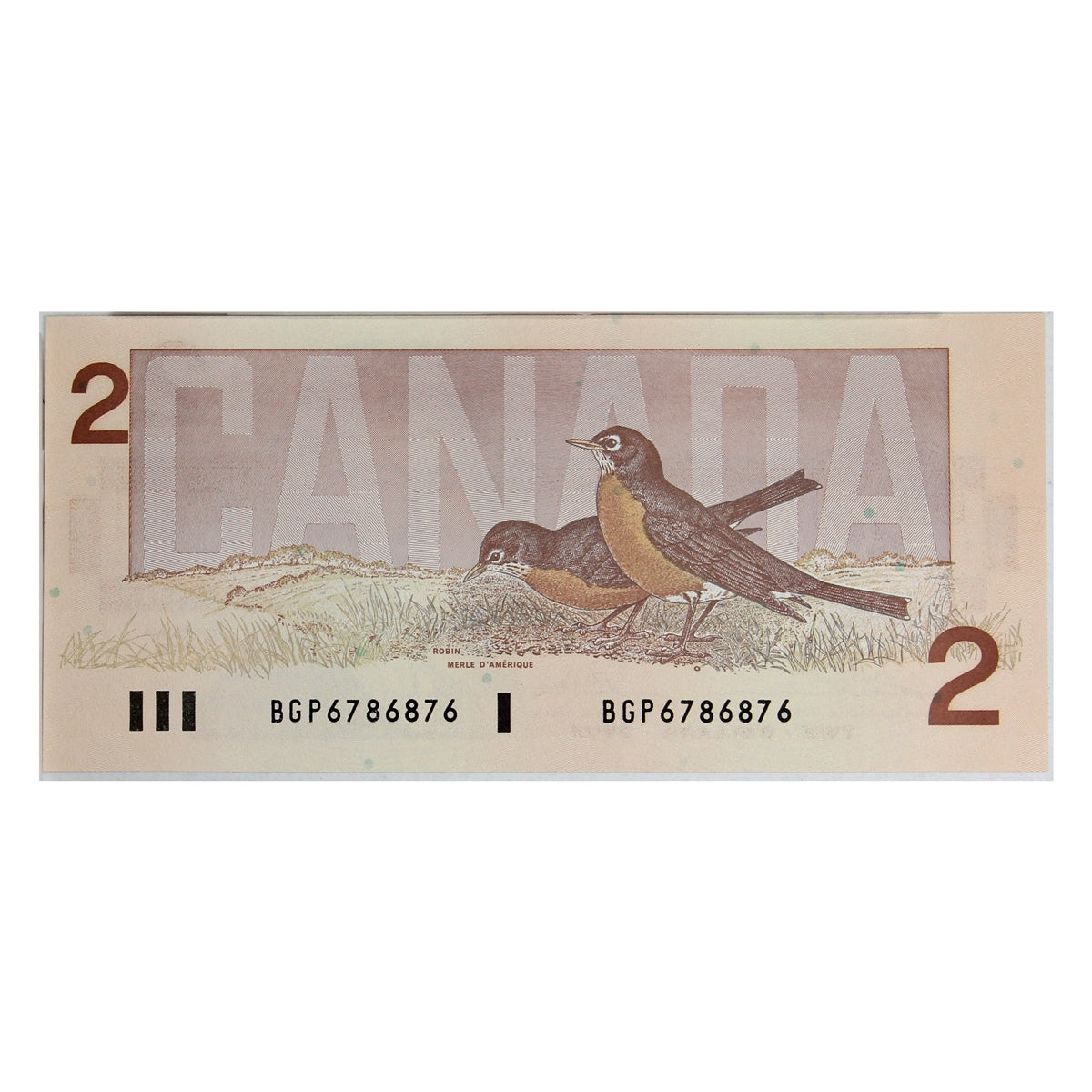 BC-55b-N1-iii 1986 Canada $2 Thiessen-Crow, 3 Digit RADAR, BGP6786876, Choice Uncirculated (CUNC63)