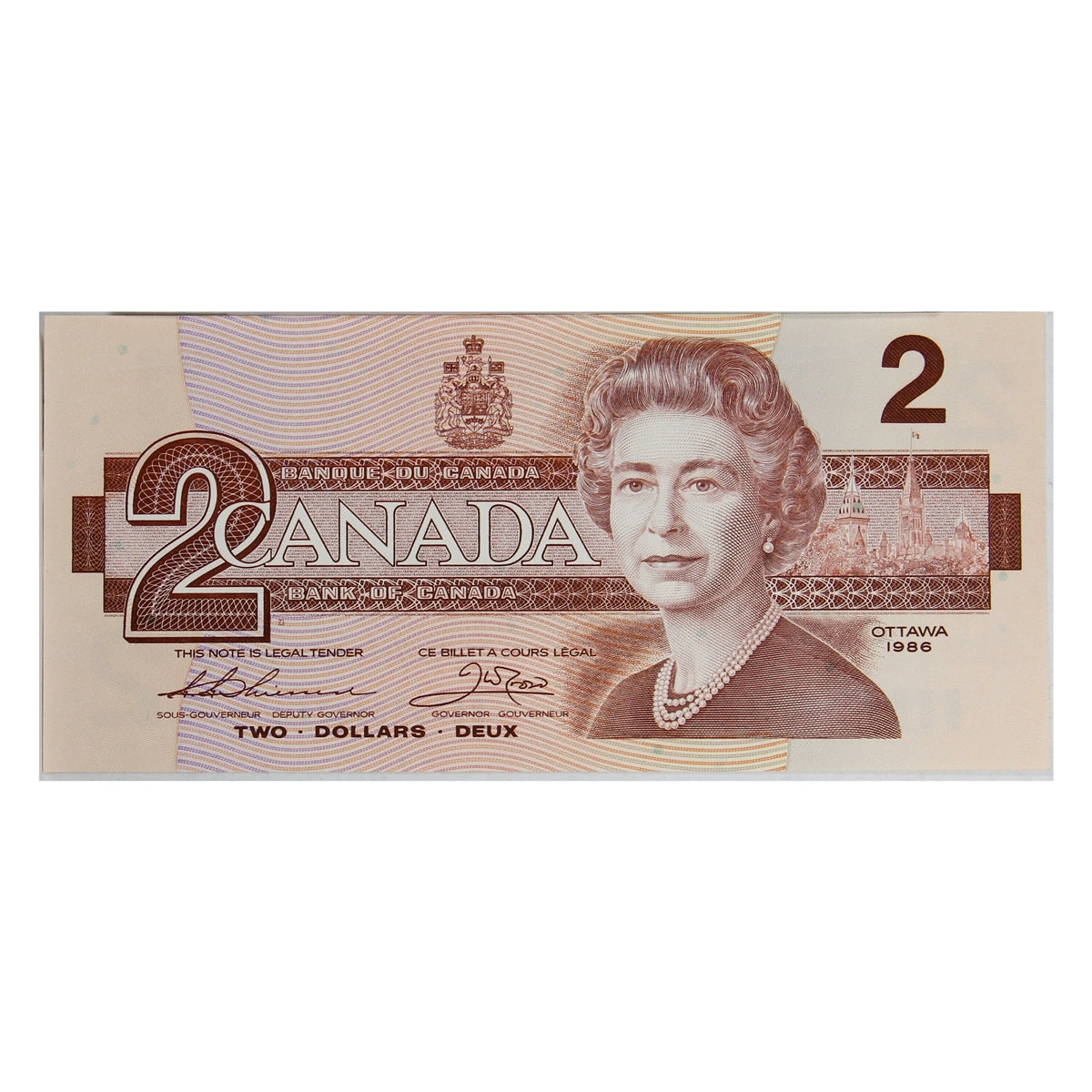 BC-55b-N1-iii 1986 Canada $2 Thiessen-Crow, 3 Digit RADAR, BGP6786876, Choice Uncirculated (CUNC63)