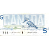 BC-56a 1986 Canada $5 Crow-Bouey, END, circ