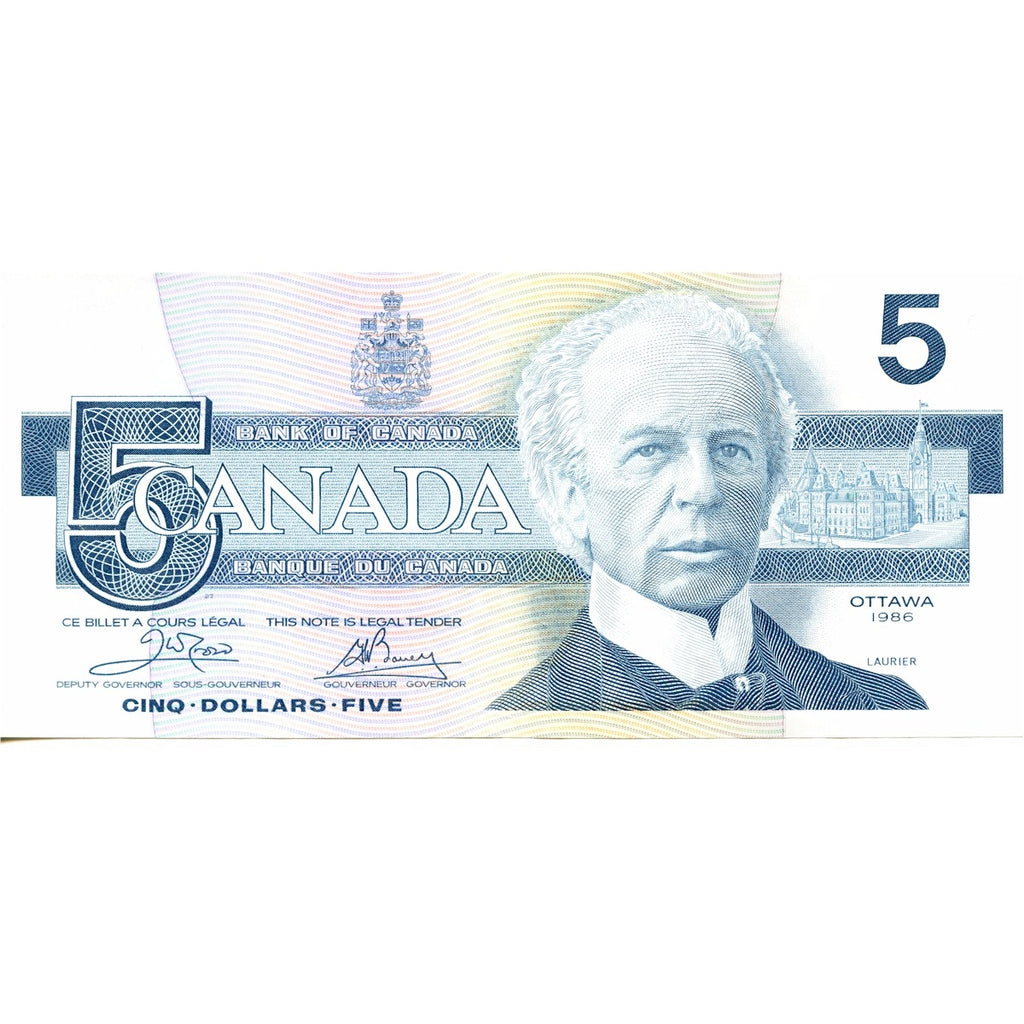 BC-56a 1986 Canada $5 Crow-Bouey, ENE, circ