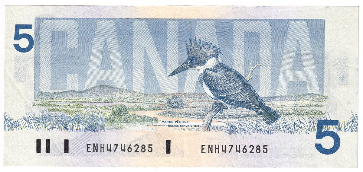 BC-56a 1986 Canada $5 Crow-Bouey, ENH, EF-AU